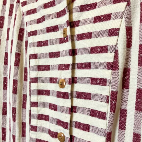 Ilana Kohn Rose Midi Dress Dobby Dot Sz. 2 (S) Red and White Geometric Print - Picture 7 of 16